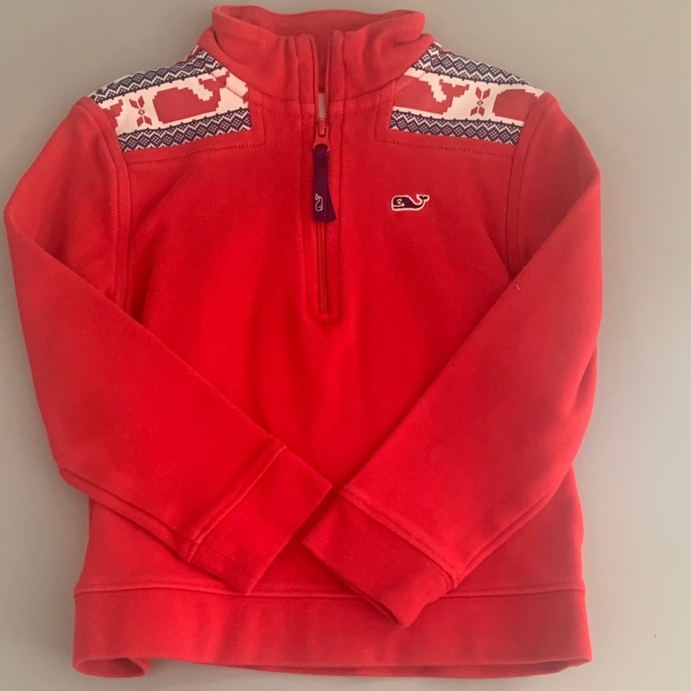 Vineyard Vines Red Kids Half-Zip Sweatshirt